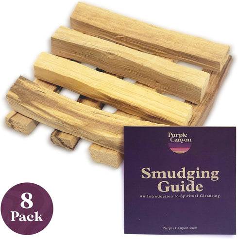 Purple Canyon Palo Santo Incense Sticks - 8 Pack | Sustainably Harvested Natural Incense for Smudging, Meditation, Cleansing, and Stress Relief...