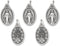 Bulk Pack of 5 - Miraculous Medal Pendant for Necklace -1" Oval Silver Oxidized Miraculous Medals Pendant for Necklace, Medals for Jewelry Catholi...