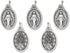 Bulk Pack of 5 - Miraculous Medal Pendant for Necklace -1" Oval Silver Oxidized Miraculous Medals Pendant for Necklace, Medals for Jewelry Catholi...