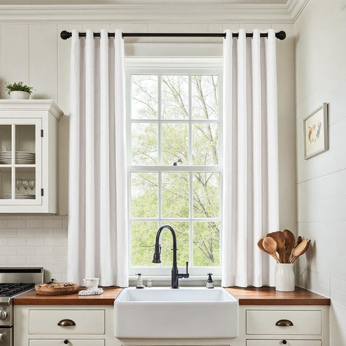 jinchan Linen Textured Curtain 54 Inch Length for Living Room Light Filtering Thermal Insulated Grommet Top Window Drape for Bedroom 52" W x 54" L...