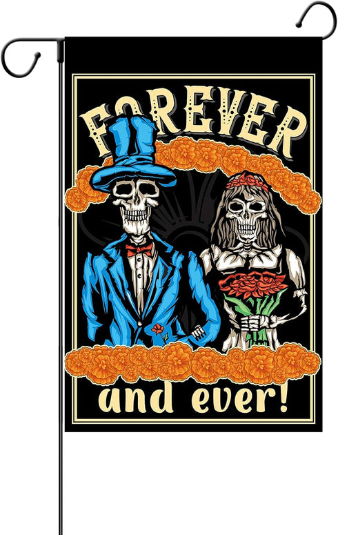 Day of the Dead Garden Flag Outdoor Vertical Double Sided Dia de Los Muertos Yard Signs with Stakes and Lawn Decorations Flower Suger Skull Hangin...