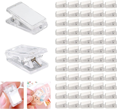 Clips for Hanging,60Pcs Self Adhesive Clips for Easy Hanging and Decoration,Clear Plastic Clips for Hanging Photos and Tapestry,Perfect for Party,...