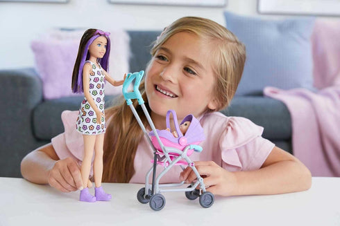 Barbie Skipper Babysitters Inc Playset with Doll, Stroller, Baby Doll & 5 Accessories, Remove Stroller Seat for Carrier...