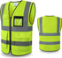 Reflective Safety Vest for Men Women with 8 Pockets and Zipper High Visibility Mesh Construction Work Vest Meets ANSI/ISEA Standards (KZ170-Yellow...