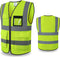Reflective Safety Vest for Men Women with 8 Pockets and Zipper High Visibility Mesh Construction Work Vest Meets ANSI/ISEA Standards (KZ170-Yellow...