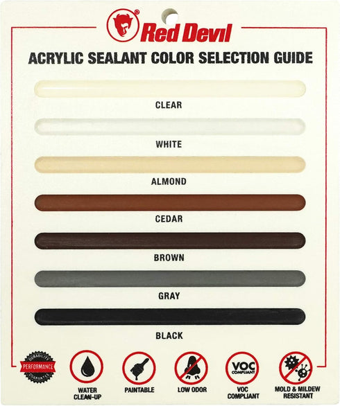 Red Devil 08760I RD PRO Construction Grade Siliconized Acrylic Sealant, 10.1 oz, Clear...