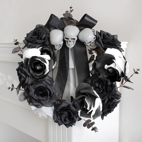 TUZAZO 10pcs Black Roses Artificial Flowers with Stems, Faux Silk Flowers Bridal Gothic Wedding Bouquet, Realistic Blossom Flora for Home, Office,...