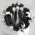 TUZAZO 10pcs Black Roses Artificial Flowers with Stems, Faux Silk Flowers Bridal Gothic Wedding Bouquet, Realistic Blossom Flora for Home, Office,...