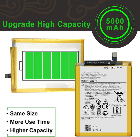 for E5 Plus XT1924-7 (T-Mobile) Replacement Battery, Compatible with XT1924-4,E5 Supra XT1924-6,for SNN5989A Battery with Adhesive Tape Tool Repai...