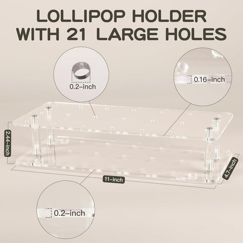 ANDGOO 2-Pack Cake Pop Stand, 21 Holes Lollipop Holder Clear Acrylic Cake Pop Display Stand for Weddings Birthday Parties Candy Decorative Graduat...