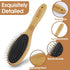 Dog Pin Brush, Airbag Grooming Wooden Comb Pet 20mm Stainless Steel Round Pin Slicker Brush with Bamboo Handle for Removing Shedding Tangles Dead ...