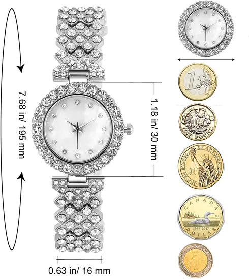 Clastyle Mother's Day Present Elegante Watch for Women Glitter Crystal Girls Bracelet Watch Gift for Mom...