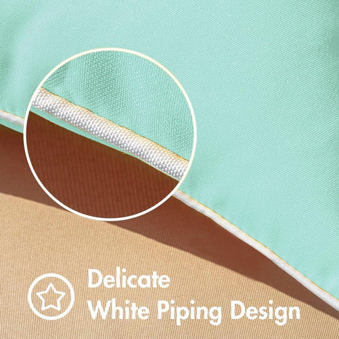 All Smiles Outdoor Waterproof Throw Pillow Covers 20x20 Set of 2 Teal Decorative Patio Tent Bed Sofa Living Room Furniture Sunbrella Cushion Cases...