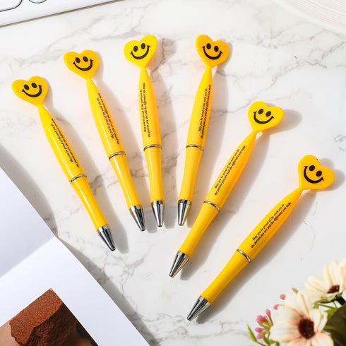 50 Pcs Employee Appreciation Gifts Thank You Pens Inspirational Quote Pen Smile Face Pens Heart Shaped Pens Motivational Ballpoint Pens for Cowork...