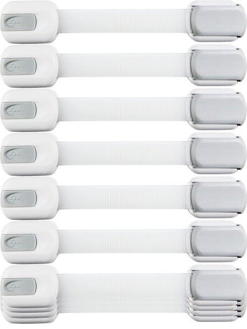 Child Safety Strap Locks (10 Pack) Baby Locks for Cabinets and Drawers, Toilet, Fridge & More. 3M Adhesive Pads. Easy Installation, No Drilling Re...