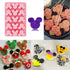 2 Pack Mouse Molds Silicone, 15 Cavity Cartoon Mouse Gummy Molds, Mouse Head Chocolate Molds Silicone Tray DIY Baking Tool for Chocolate Candy Mou...