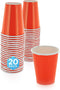 Disposable Paper Cups, 9 oz. Orange Paper Coffee Cups, Strong and Sturdy Coffee Disposable Cups for Party, Wedding, Thanksgiving Day, Christmas, H...