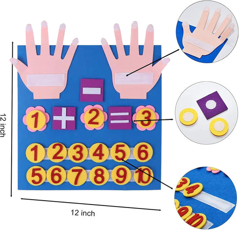 Felt Board Finger Numbers Counting Toy, Number Counting Toy for Kids, Children Teaching Aids Children Early Education Toys Felt Hand Number Math T...