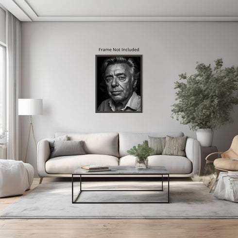 Posterizer 1 pcs-close up black and white photograph of a rugged man 1-Photography Art-Retro Art-Decorations for Bedroom, Office, Living Room - un...