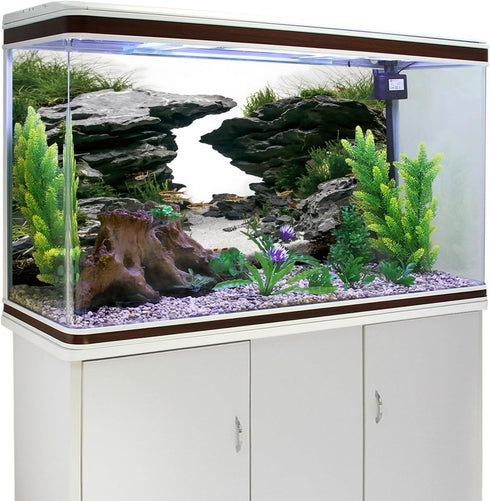 AWERT 48x20 inches Viewing Stone Fish Tank Background River Bed & Lake Aquarium Background Seaweed Aquarium Vinyl Background...