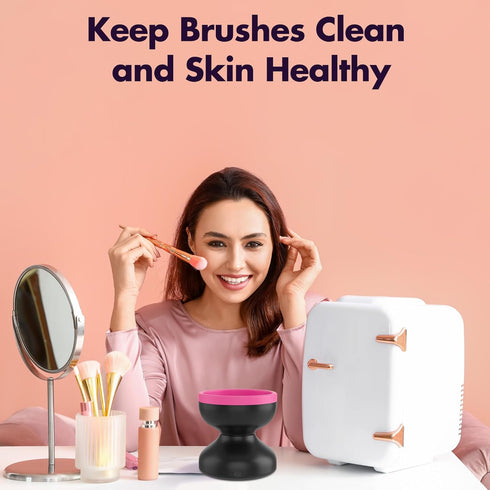 Reiyu Makeup Brush Cleaner Machine, Efficient Electric Makeup Brush Cleaner, Automatic Spinning Make Up Brush Cleaner Fit for All Size Cosmetic Br...