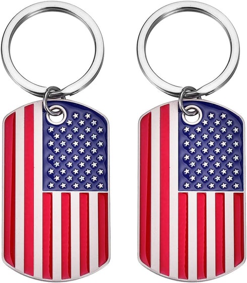 MIXJOY American Flag Keychain - 2 Pack Patriotic US Keyrings, Souvenir Gifts for 4th of July, Labor Day, and Veterans' Day Festivities...