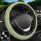 Cute Steering Wheel Cover for Women Girls, Mushrooms Olive Green Steering Wheel Cover with 4 Pieces Cute Flowers Car Air Vent Clips, Car Decoratio...