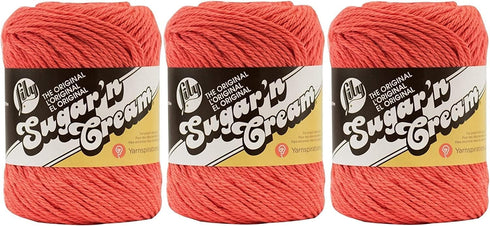 Bulk Buy: Lily Sugar 'n Cream Solids 100% Cotton Yarn (3-Pack) (Tangerine #1699)...