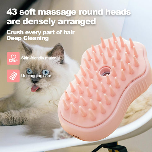 Cat Steamy Brush Dog brushes Cat Claw Pet Brush for Shedding Grooming, Lightweight Skin Friendly Pet Brush Hair Removal Comb Brushes for Long or M...