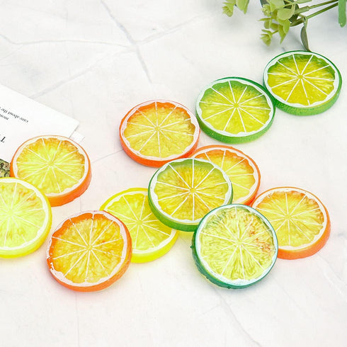 30 PCS Artificial Lemon Slices - Simulation Lemon Slices Plastic Fake Fruit Artificial Lifelike Small Fruit Model for Home Kitchen Table Party Dec...