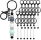 12 Pcs Beadable Keychains Bars Bulk for Keychain Making Blank Beaded Metal Keychain for Craft Keychain DIY Gift(Black)...