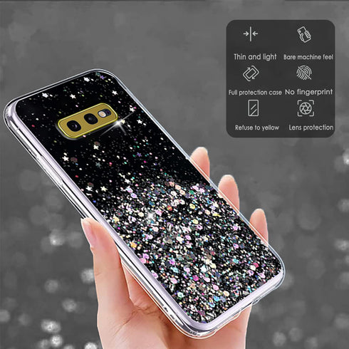 Compatible with Samsung S10e Case Glitter Clear Green,Phone Samsung Galaxy S10e Case Silicone Transparent Soft TPU Women Girls Shockproof Protecti...
