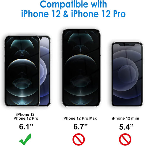 JETech Screen Protector Compatible with iPhone 12/12 Pro 6.1-Inch, Tempered Glass Film with Easy-Installation Tool, 2-Pack...