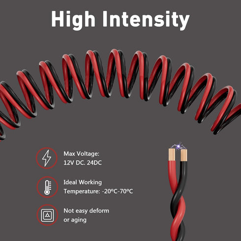 14/2 Gauge 75 FT Red Black Hookup Electrical Wire Cable LED Strips Extension Cord 12V/24V DC, 14AWG Flexible Speaker Wire Cable for Car Audio, Hom...