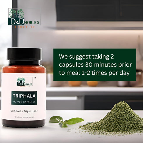 Triphala for Gentle Colon Cleanse, Digestive Aid, Detox, Herbal Ayurvedic Bowel Cleanser, Helps Digestion, Amla, Haritaki & Bibhitaki, Organic, Ve...