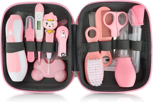 Baby Healthcare and Grooming Kit, 26 in 1 Portable Baby Safety Care Set with Hair Brush Comb Nasal Aspirator Electric Nail Trimmer Set Baby Essent...