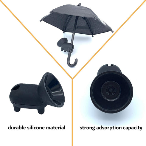 Phone Umbrella for Sun, Cell Phone Umbrella Sun Shade, Umbrella for Phone with Universal Adjustable Piggy Suction Cup Stand, phone umbrella for su...