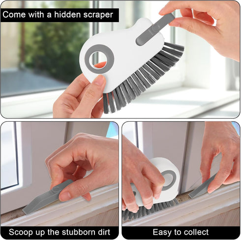 2 in 1 Window Track Cleaning Tools Window Sill Cleaner Tool Groove Crevice Cleaning Brush Grout Corner Scrubber Brush Tool Window Cleaner Tool for...