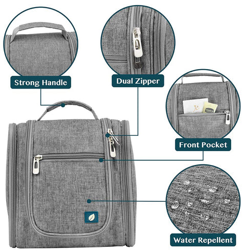 PAVILIA Toiletry Bag Travel Bag for Women Men, Hanging Cosmetic Organizer, Water Resistant Makeup Bag for Accessories Toiletries, Large Travel Ess...