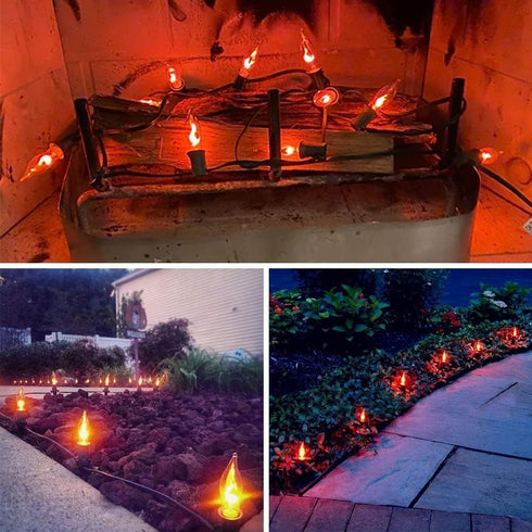 10Ft Halloween Flicker Flame String Lights, C18 Outdoor Halloween Decorations String Lights with 10 Flickering Flame Bulbs for Indoor Outdoor Gard...