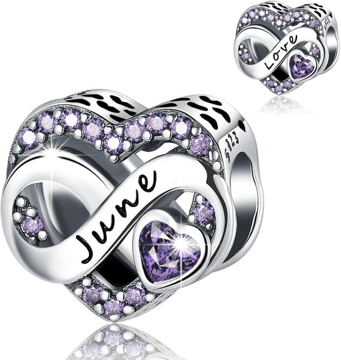 November Birthstone Charm 925 Sterling Silver for Bracelet Necklace Mother's Day (June)...