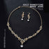 Wedding Necklace Bride Rhinestone Floral Necklace Earring Set Bridal Jewelry Sets Prom Party Teardrop Dangle Necklace and Earring Drop...
