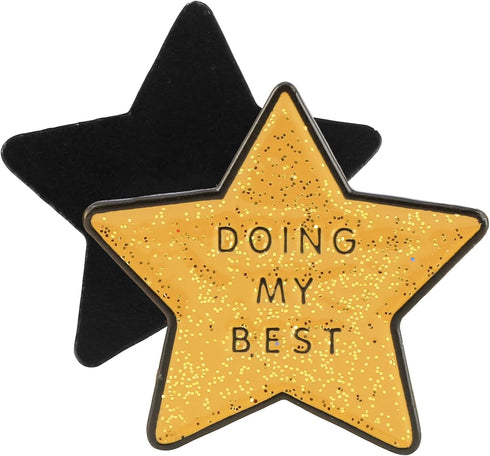 Enamel Pin, Funny Pin, Doing My Best Backpack Pins, Gold Glitter Star Cute Pins, Funny Enamel Pins, Cute Funny Pins Motivational Lapel Pin for Bac...