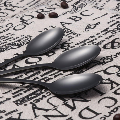 Buyer Star 12 Pieces Black Teaspoons 5.5-Inch Mini Coffee Spoons Stainless Steel Sugar Demitasse Espresso Spoons...