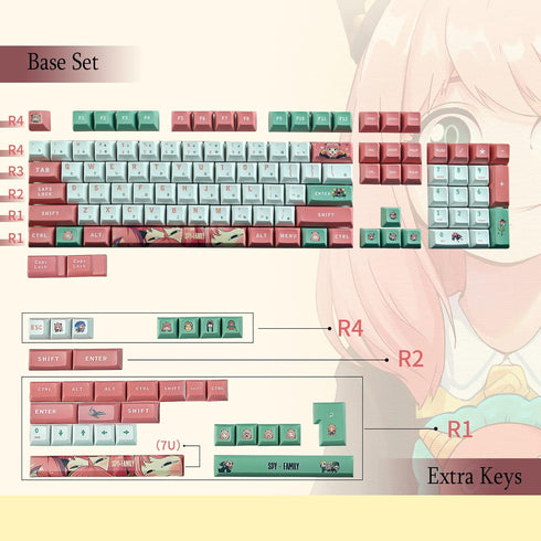 IJKT Keycaps, PBT keycap,KCA Profile for Cherry Mx Gateron Kailh Switches Mechanical Keyboard?Standard ANSI/ISO Layout...