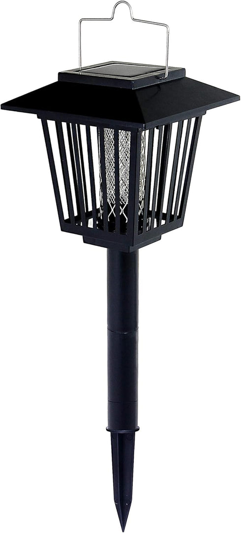 New & Improved Solar Powered Zapper- Enhanced Outdoor Flying Insect Killer- Hang or Stake in the Ground- Cordless Garden Lamp- Portable LED Machin...
