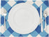 Set of 6 Blue and White Plaid Cloth Placemats, 16.5 x 12.6 Inches Burlap and Polyester Washable Table Mats with Buffalo Design, Farmhouse-Style Di...