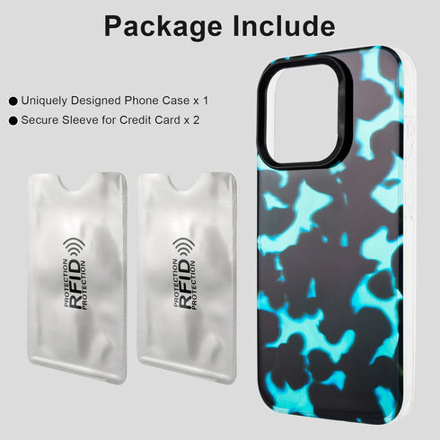 Compatible with iPhone 13/14/15 Case, Blue Leopard Print for Girl Women Men, TPU Bumper Clear Phone Case Cover Designed for iPhone 13/14/15 6.1 In...