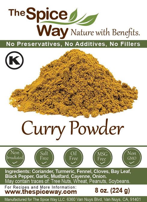 The Spice Way Curry Powder - authentic seasoning, salt free, No preservatives, no fillers 8 oz...