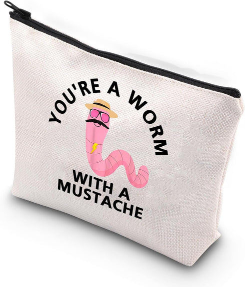 VPR Reality TV Show Makeup Bag You'Re A Worm With A Mustache VPR TV Show Fans Gift VPR Cosmetic Bag (YOU'RE A WORM)...